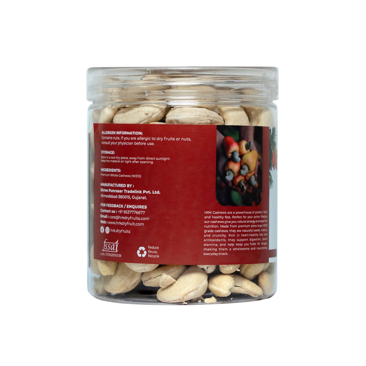 HRK Premium W240 Cashews – 250g